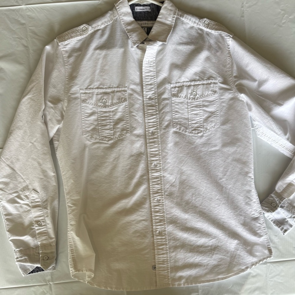 Men's White Button-Up Shirt
